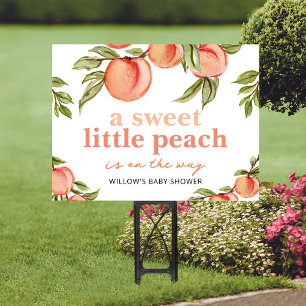 Sweet Peach Baby Shower Welcome Yard Sign