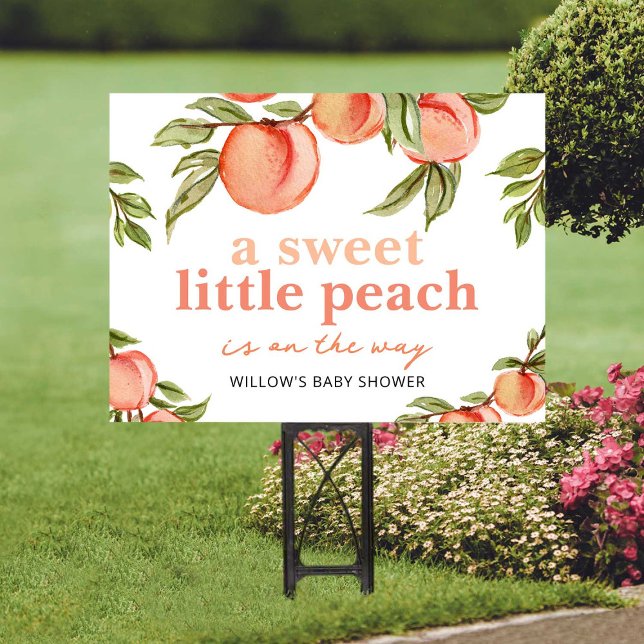 Sweet Peach Baby Shower Welcome Yard Sign (Creator Uploaded)