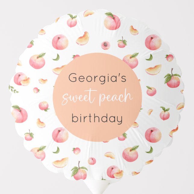 Sweet Peach Birthday Balloon (Front)