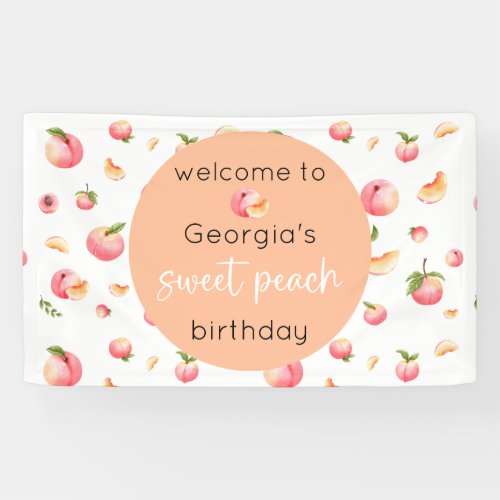 Sweet Peach Birthday Banner