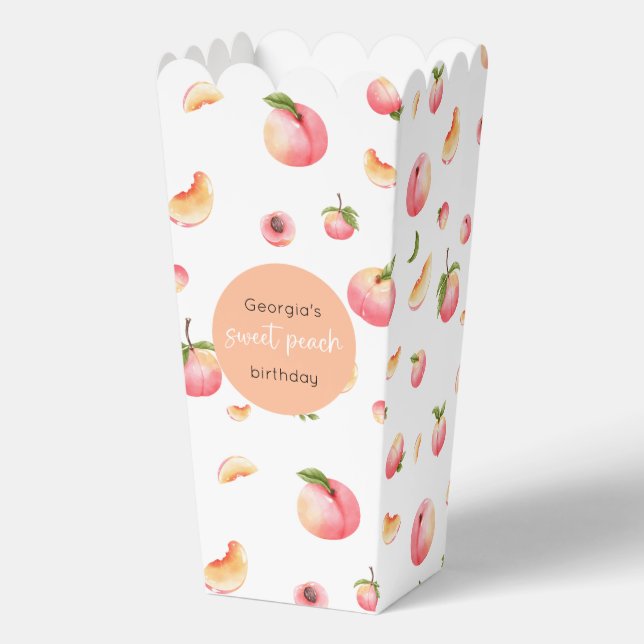 Sweet Peach Birthday Favor Boxes (Front)