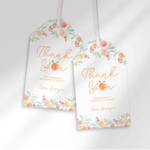 Sweet Peach Birthday Favor Tag