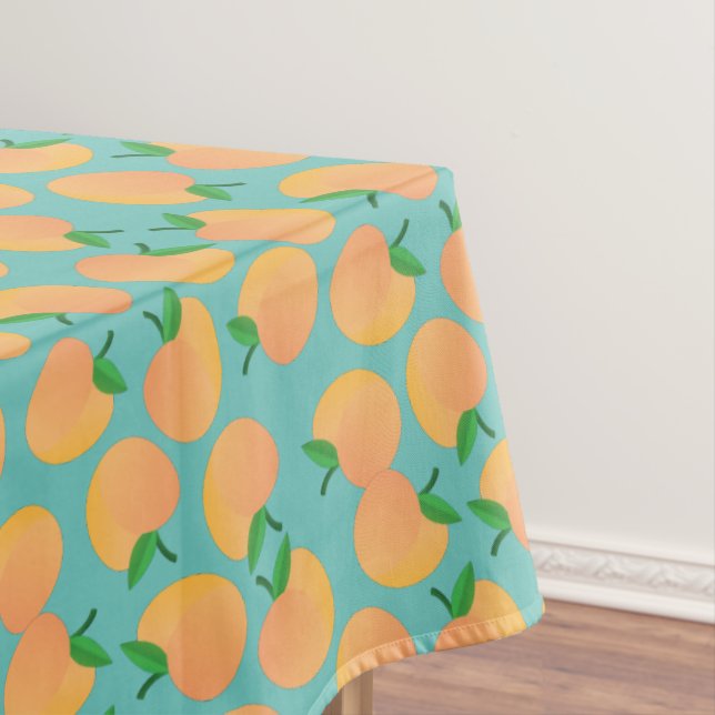Sweet Peach Birthday Party Tablecloth (In Situ)