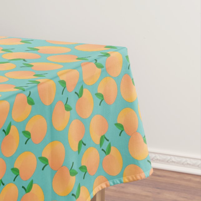 Sweet Peach Birthday Party Tablecloth (In Situ)