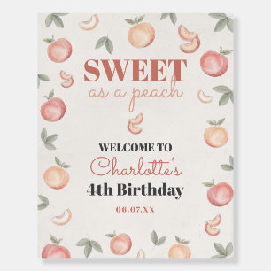 sweet peach birthday party welcome sign