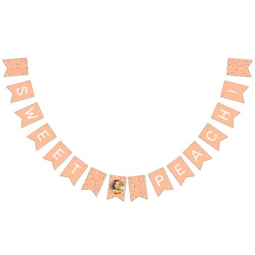 Sweet Peach Birthday Photo Bunting Flags