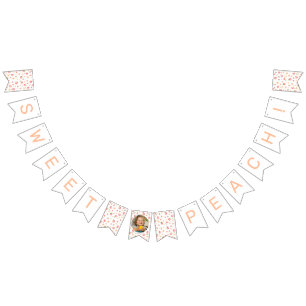 Sweet Peach Birthday Photo Bunting Flags