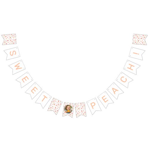 Sweet Peach Birthday Photo Bunting Flags