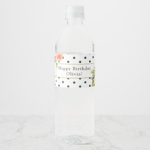 Sweet Peach Birthday Water Label