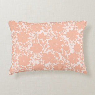 Sweet Peach Blossom Flowers Accent Pillow