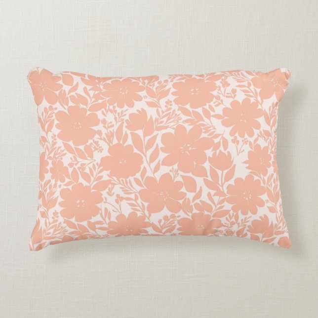 Sweet Peach Blossom Flowers Accent Pillow (Front)