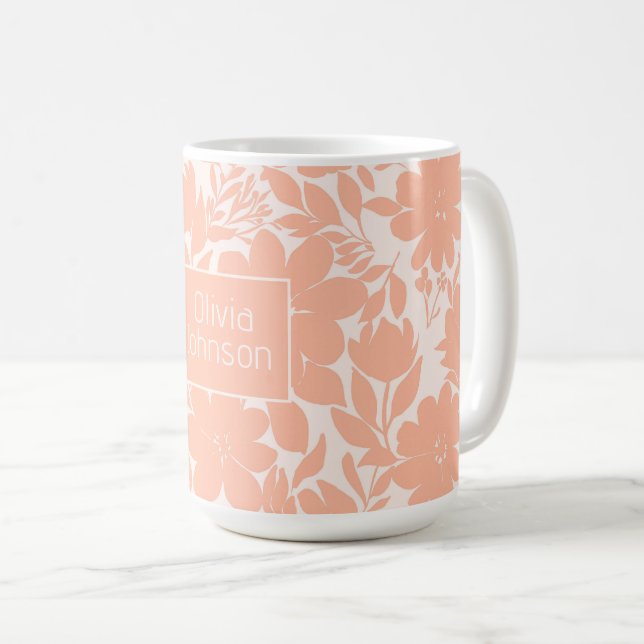 Sweet Peach Blossom Flowers Coffee Mug (Front Right)