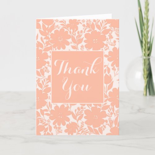 Sweet Peach Blossom Flowers Thank You Card