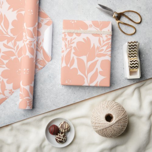 Sweet Peach Blossom Flowers Wrapping Paper
