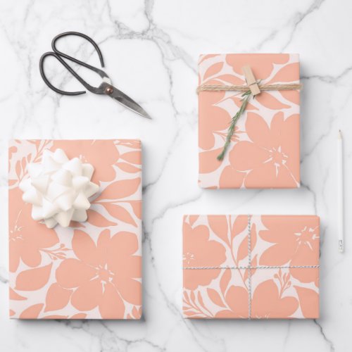 Sweet Peach Blossom Flowers Wrapping Paper Sheets