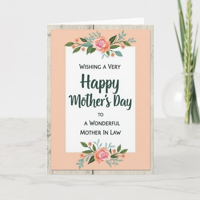 Sweet Peach Blossoms Mothers Day Card (Front)