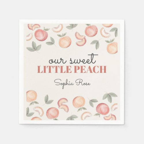 sweet peach boho birthday or baby shower napkins