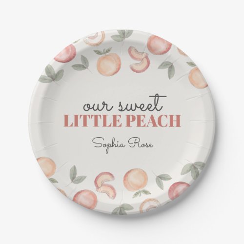 sweet peach boho birthday or baby shower paper plates