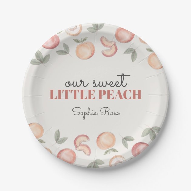 Peach on sale paper plates