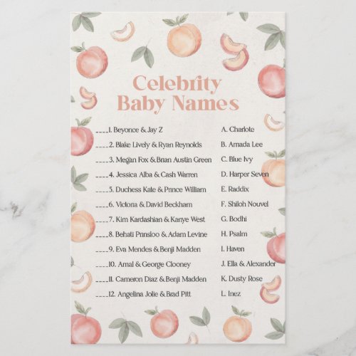 sweet peach boho celebrity baby names game 