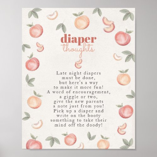 sweet peach boho diaper thoughts baby shower sign