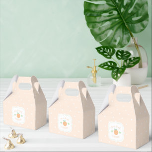 Sweet Peach Cobbler Elegant Baby Shower Favor Boxes