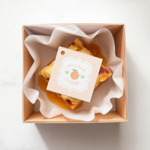 Sweet Peach Cobbler Elegant Baby Shower Favor Tags