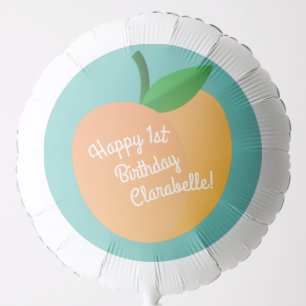 Sweet Peach Cute Fruit 1st Birthday Party Theme Balloon