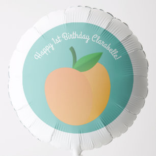 Sweet Peach Cute Fruit 1st Birthday Party Theme Balloon