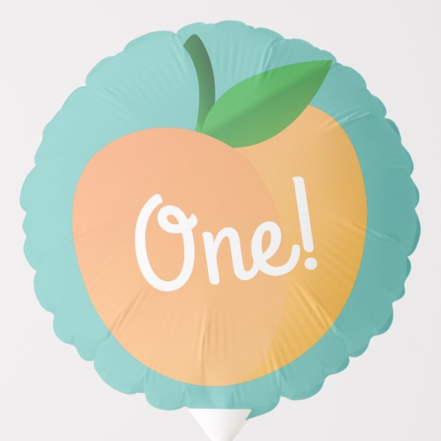 Sweet Peach Cute Fruit 1st Birthday Party Theme Balloon (Front)
