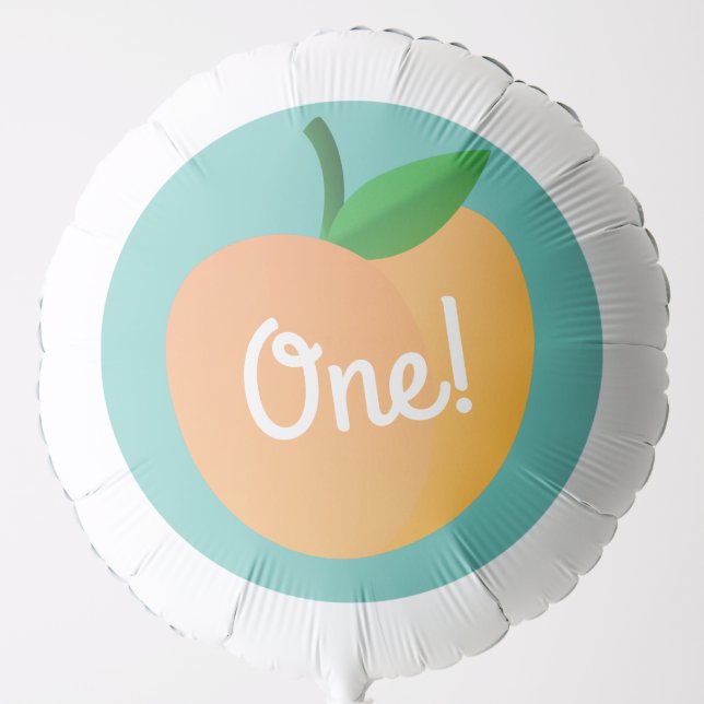 Sweet Peach Cute Fruit 1st Birthday Party Theme Balloon (Front)