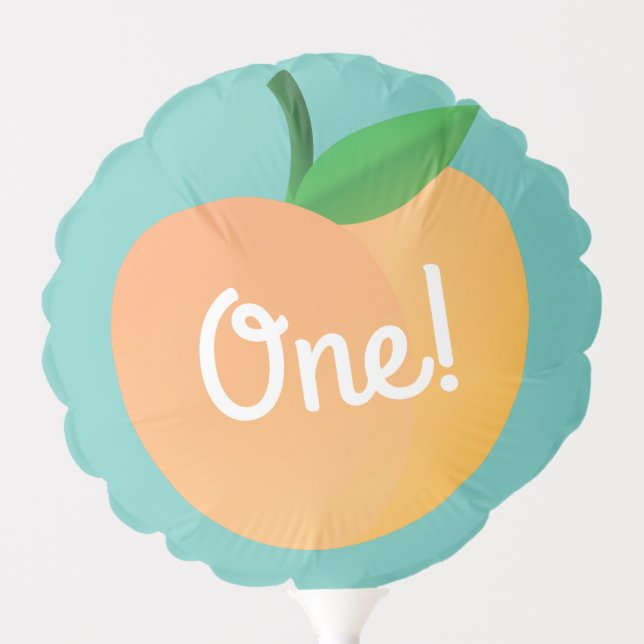 Sweet Peach Cute Fruit 1st Birthday Party Theme Balloon (Front)
