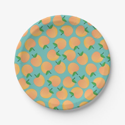 Sweet Peach Cute Fruit 1st Birthday Party Theme Paper Plates
