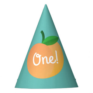 Sweet Peach Cute Fruit 1st Birthday Party Theme Party Hat