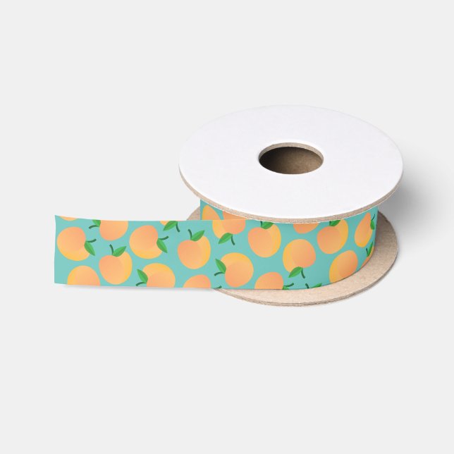 Sweet Peach Cute Fruit 1st Birthday Party Theme Satin Ribbon (Spool)