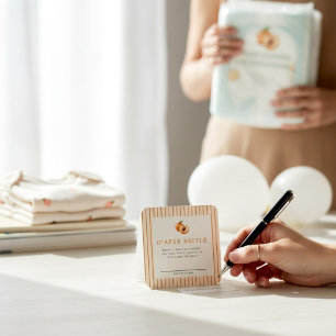 Sweet Peach Diaper Raffle Baby Shower Card