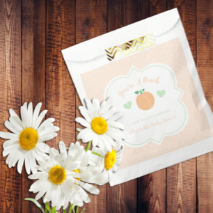 Sweet Peach Elegant Baby Shower Favor Bag