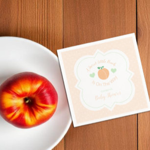 Sweet Peach Elegant Baby Shower Napkins