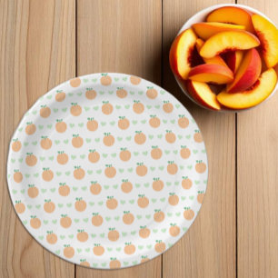 Sweet Peach Elegant Baby Shower Paper Plates