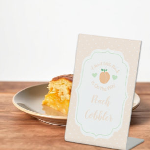 Sweet Peach Elegant Baby Shower Peach Cobbler Pedestal Sign