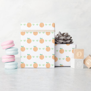 Sweet Peach Elegant Baby Shower Wrapping Paper