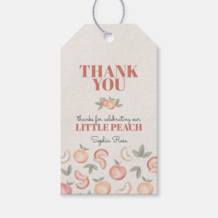 sweet peach favor tag for birthday or baby shower