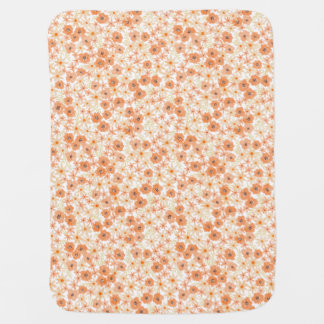 Sweet Peach floral ditsy pattern, daisy flowers Baby Blanket