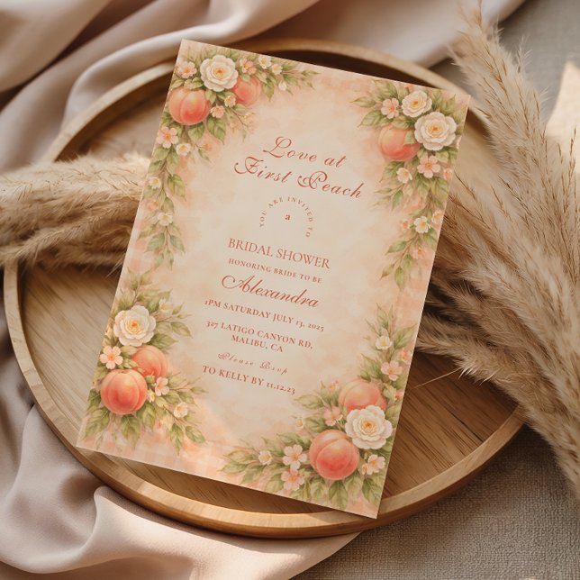 Sweet Peach Garden Bridal Shower Invitation (Creator Uploaded)