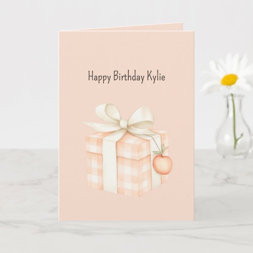 Sweet Peach Gift Birthday   Card