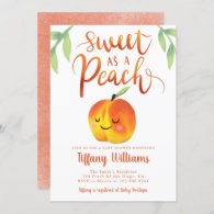 Sweet Peach Girl Baby Shower Invitation