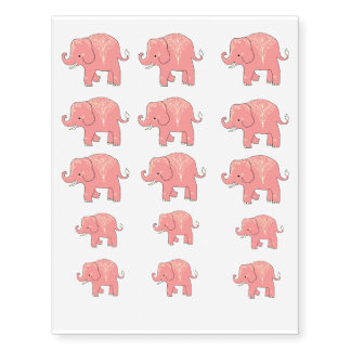 sweet peach mehndi elephants temporary tattoos