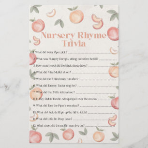 sweet peach nursery rhymer trivia baby shower
