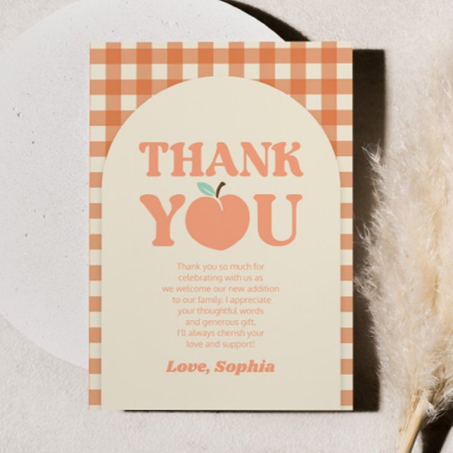 Sweet Peach Orange Birthday Party Thank You Card (Creator Uploaded)