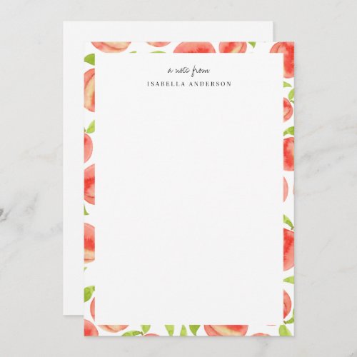 Sweet Peach Pattern Personalized Note Card